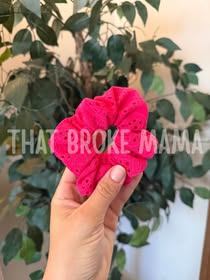 Hot Pink Eyelet Scrunchy