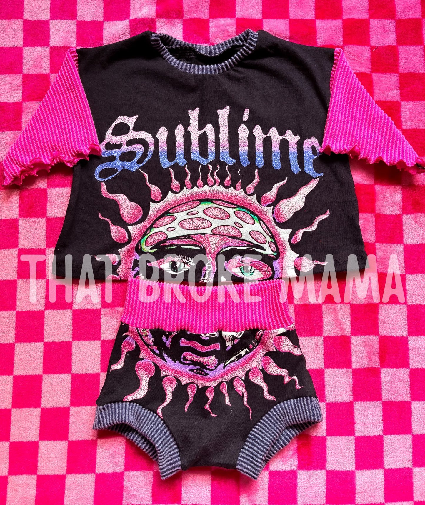 UPCYCLE Comfy Set (Crop/SS) w/ Bummies | 3/4T ✨ RTS