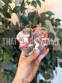Distressed Red Camo Scrunchy