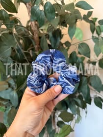 Blue & White Scrunchy