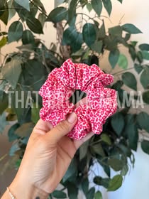 Pink-on-Pink Cheetah Scrunchy