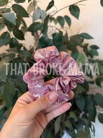 Pink Holographic Scrunchy